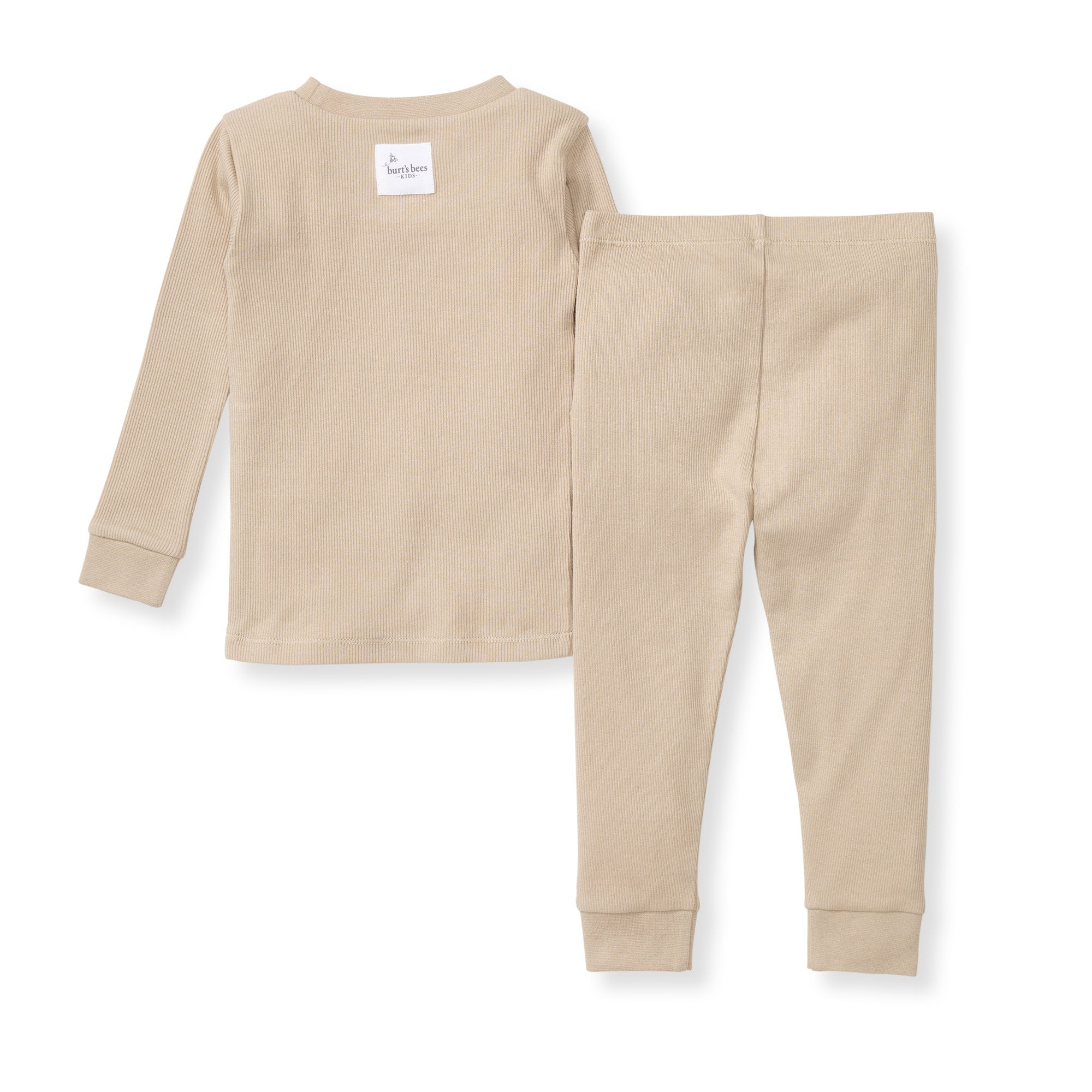 Solid Rib Organic Cotton Two-Piece Pajamas - Hummus、mySite、g9winljtr