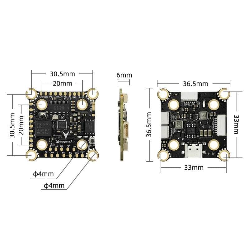  Sequre H743 4-8S 20x20 / 30x30 Flight Controller - MPU6000、mySite、merchandisen