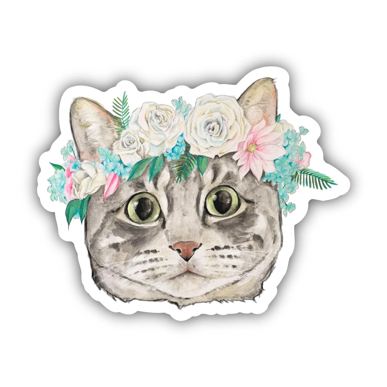  Cat With Flower Crown Sticker、mySite、elrpsem3k