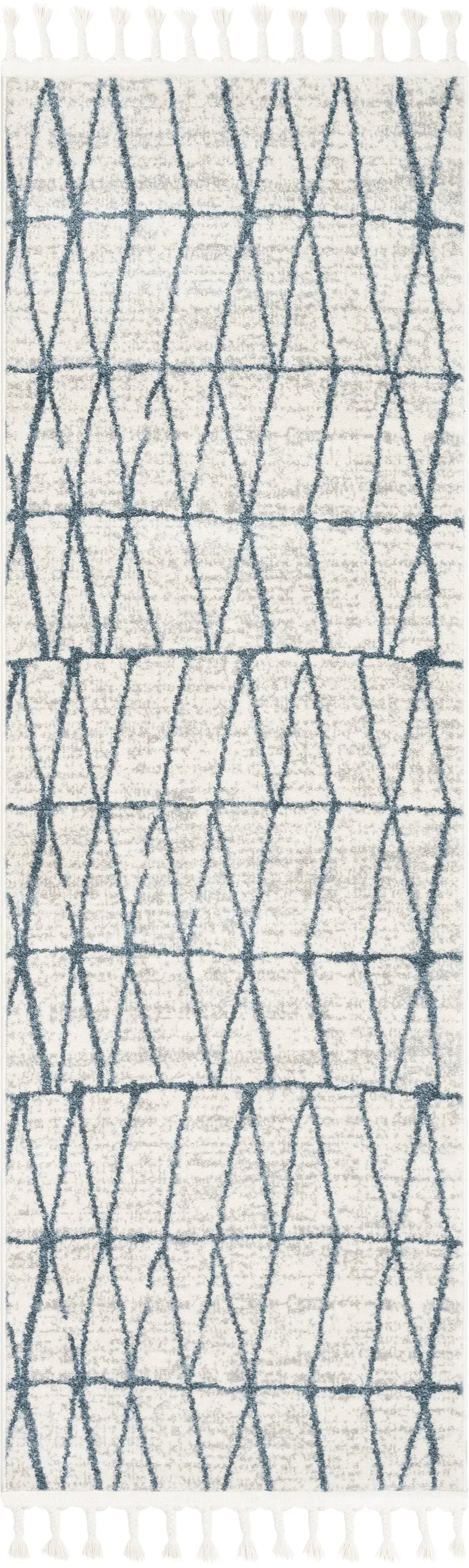 Crisscross Nordic Geometric Pattern Blue Ivory Rug、mySite、gigharbornorthrealestate