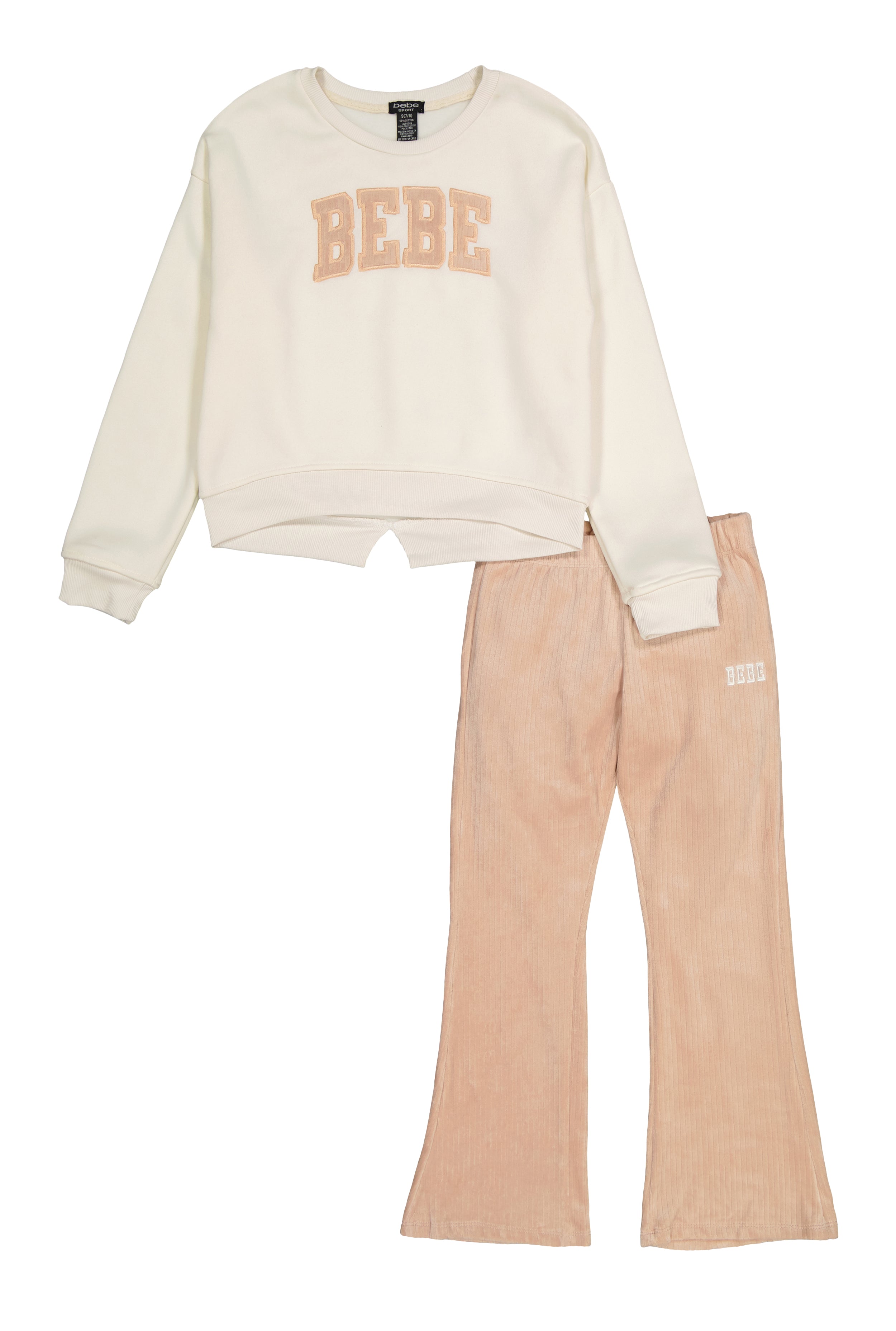 Girls Bebe Pullover Sweatshirt and Velour Pants、mySite、camillekostekn