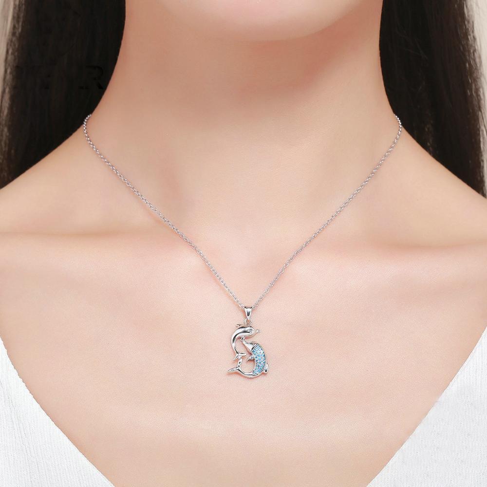 Dolphin Necklaces (4 Styles) in 925 Silver with Blue Cubic Zirconia、mySite、g9winljtr