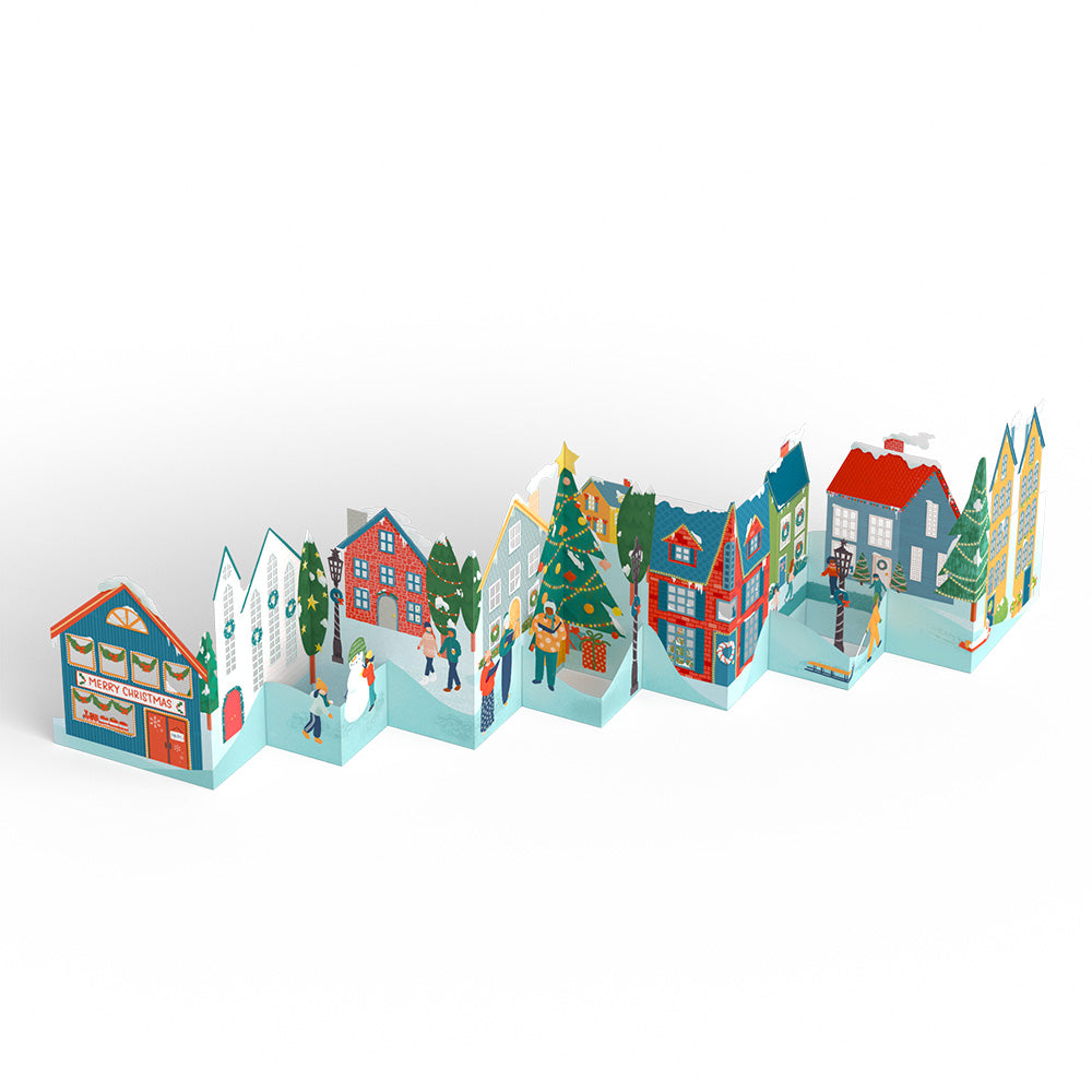 Merry Christmas Village Loooooong Card™ (Expands to 2 feet)、mySite、solidvoid