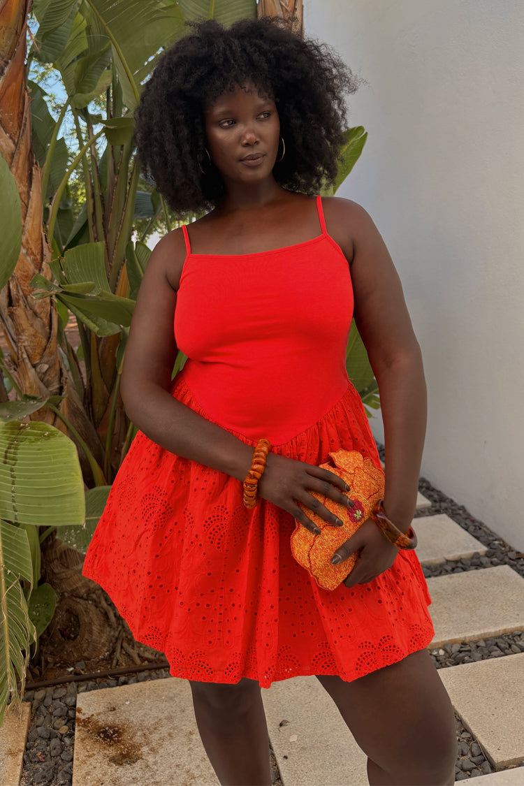 Red Broderie Mini Lola Dress、mySite、solidvoid