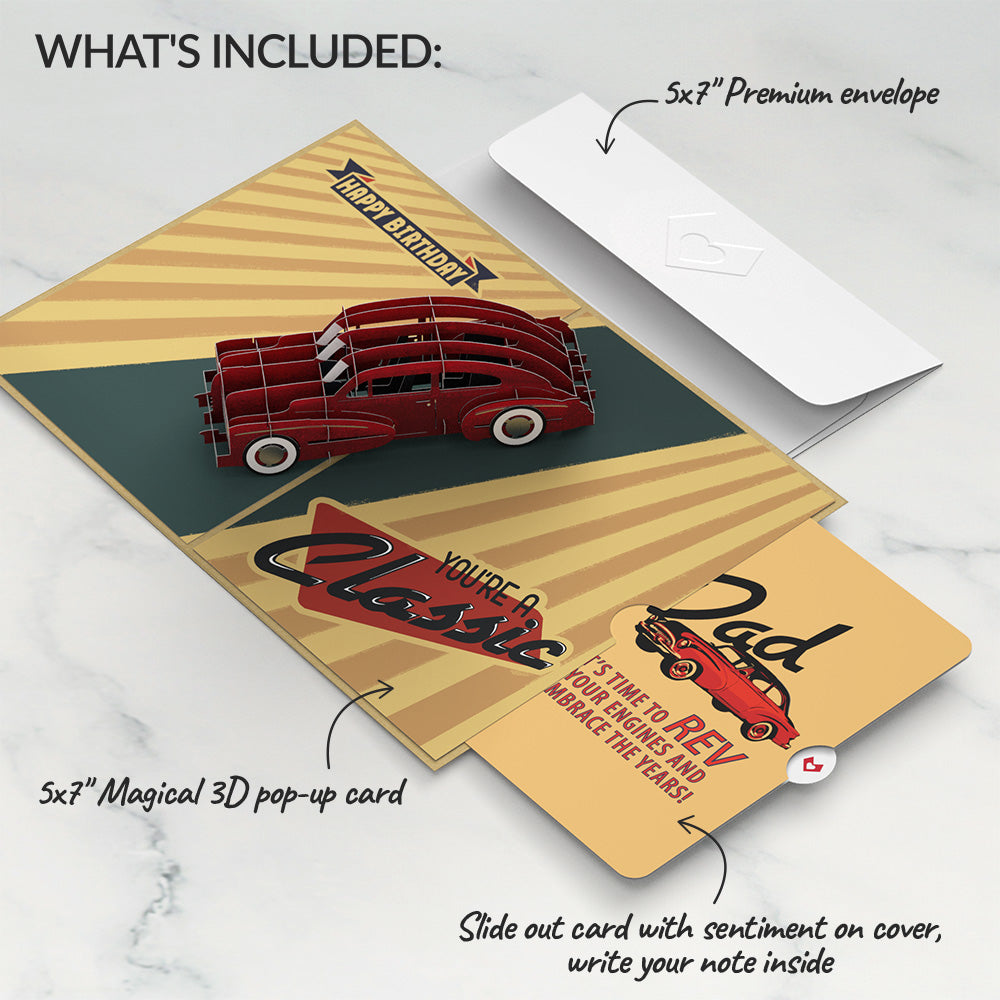 Classic Car Birthday Pop-Up Card and Sentiment Set for Dad、mySite、solidvoid