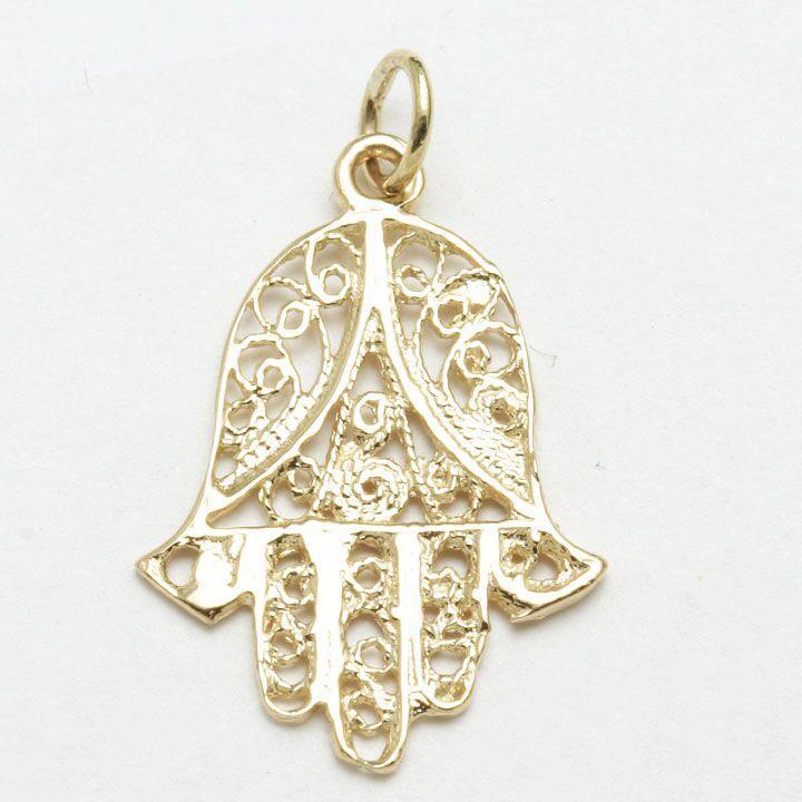 Delicate Hamsa Pendant - 14k Gold、mySite、topwebapps