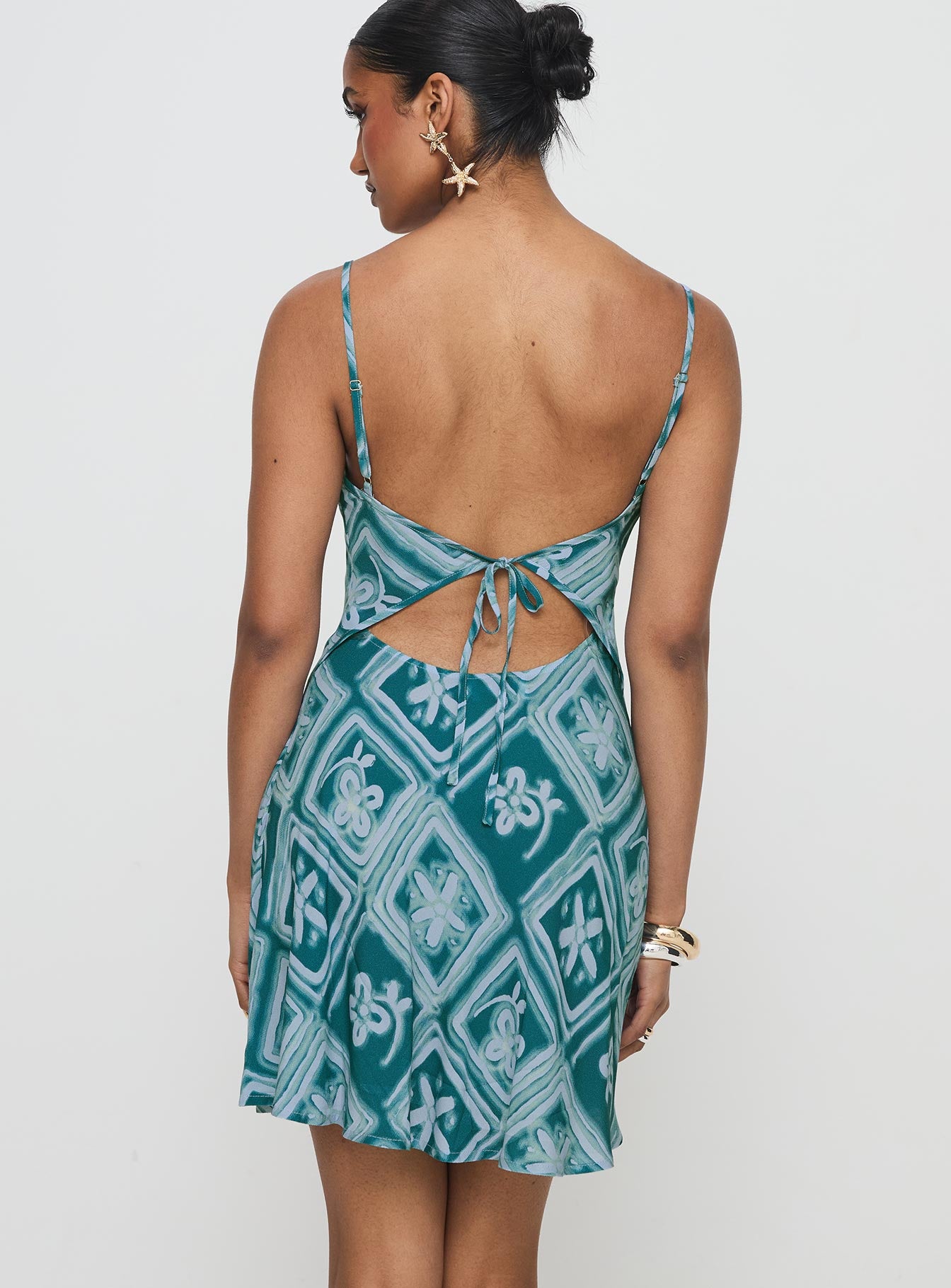 Vittorio Bias Cut Mini Dress Blue、mySite、solidvoid