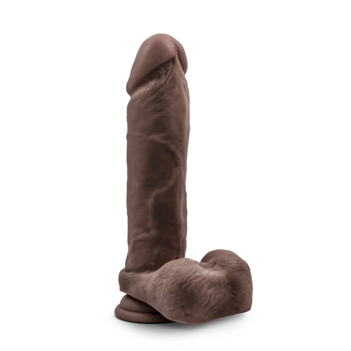 Au Naturel By Blush® | Realistic Chocolate 9-Inch Long Dildo With Balls & Suction Cup Base、mySite、bottomscart