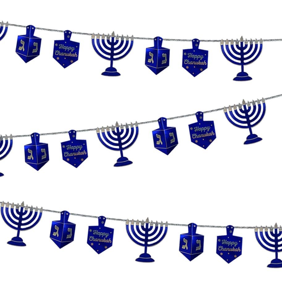 Menorahs and Dreidels Foil Garland - 9 Feet、mySite、topwebapps
