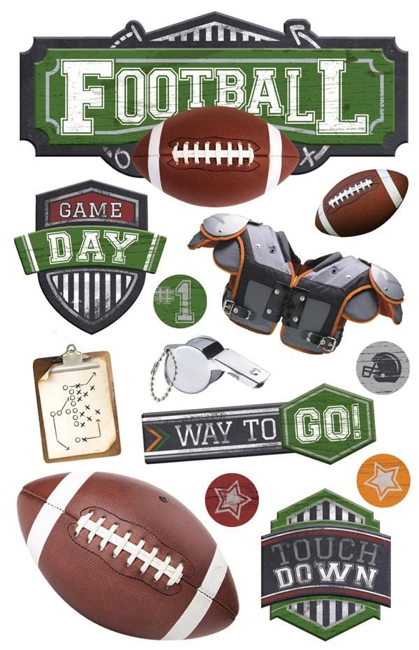  Scrapbook Stickers - 3D Football Game Day、mySite、ghnorth