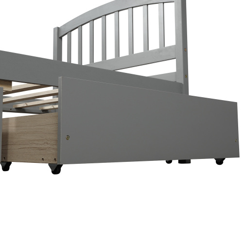 Twin Platform Storage Bed Wood Bed Frame with Two Drawers and Headboard, Espresso(Previous SKU: SF000062PAA)、、casual