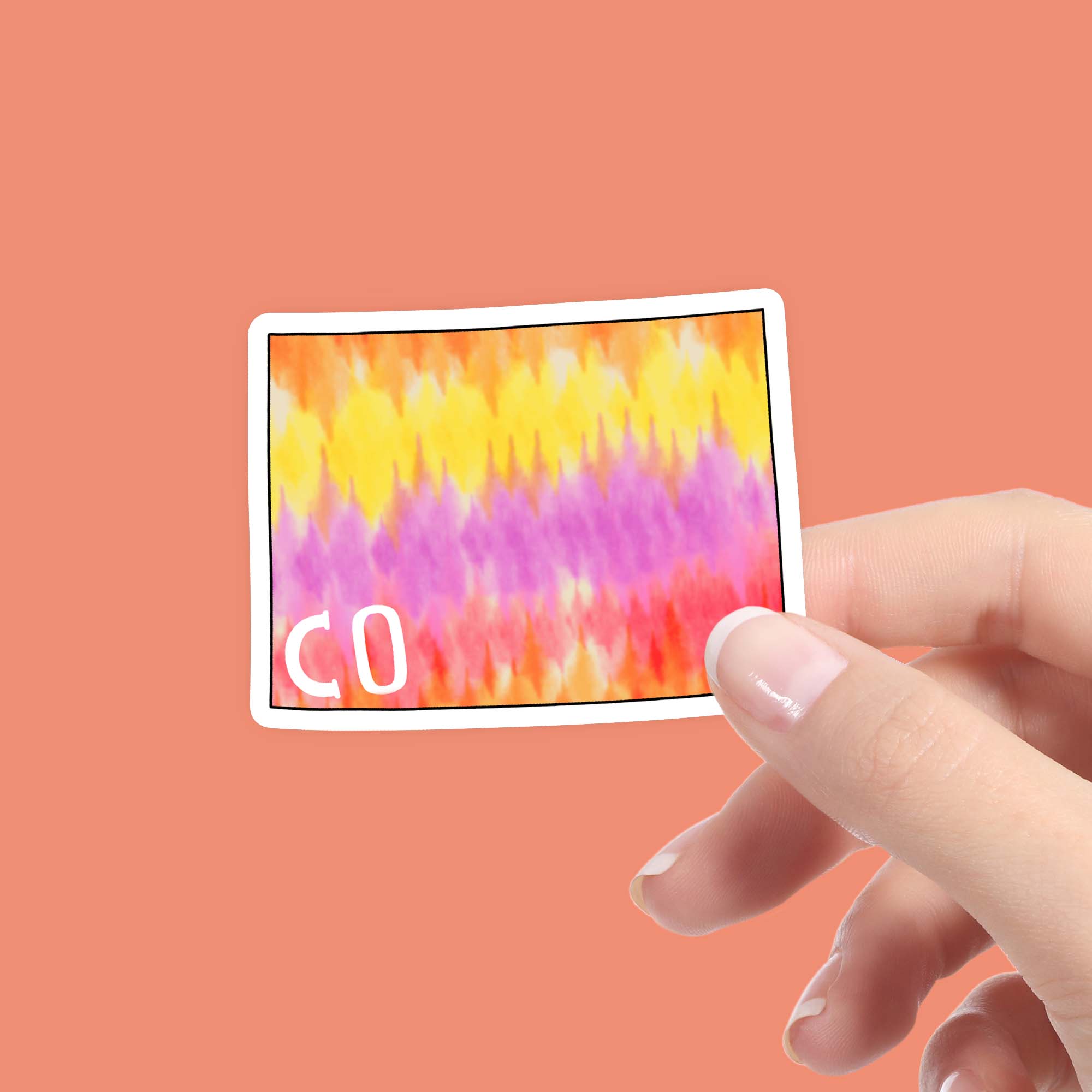  Colorado Tie Dye Stripes Sticker、mySite、elrpsem3k