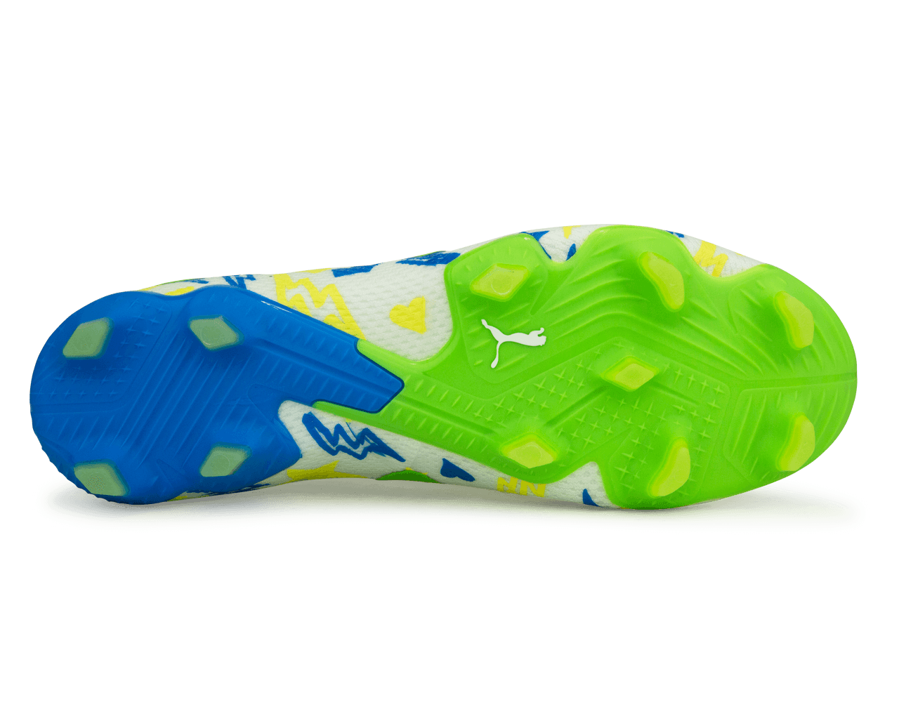 PUMA Men's Future Ultimate x Neymar FG/AG White/Blue/Lemon、mySite、bottomscart
