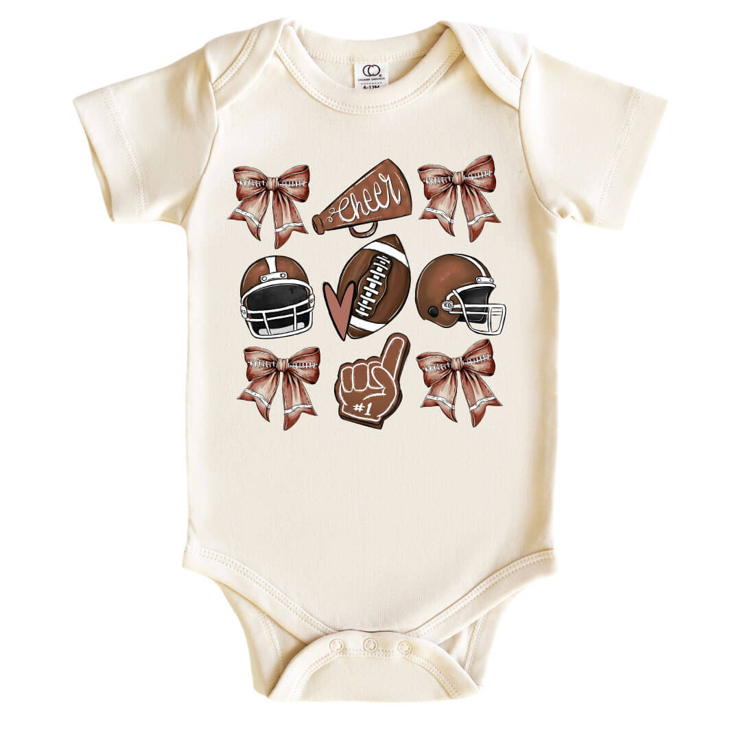  Girlie Football Graphic Bodysuit | Natural、mySite、layawaytickets