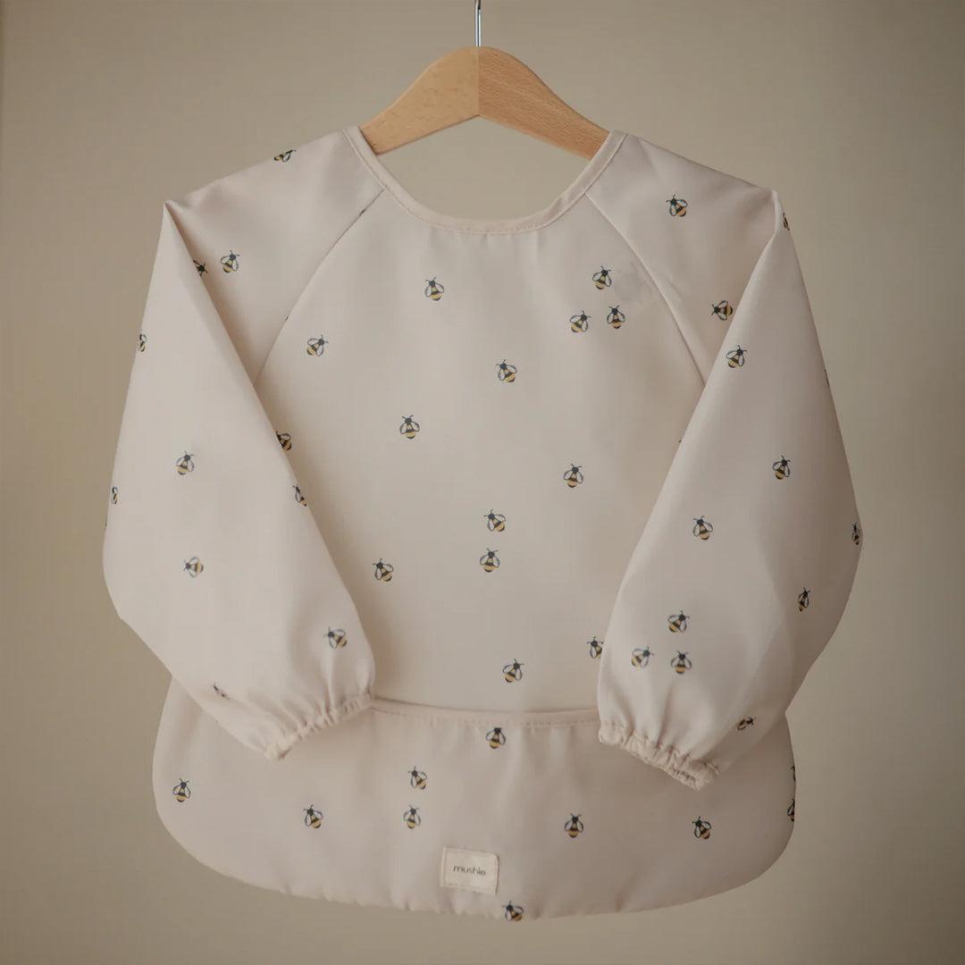  Mushie Long Sleeve Bib - Cream Bees、mySite、merchandisen