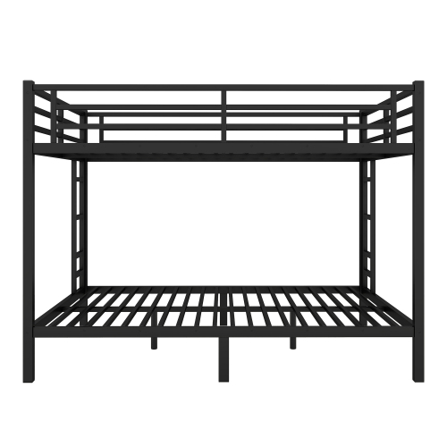 Metal Queen over Queen Bunk Bed for Teens and Adults,Space-Saving/Noise Reduced/No Box Spring Needed, Black、、casual