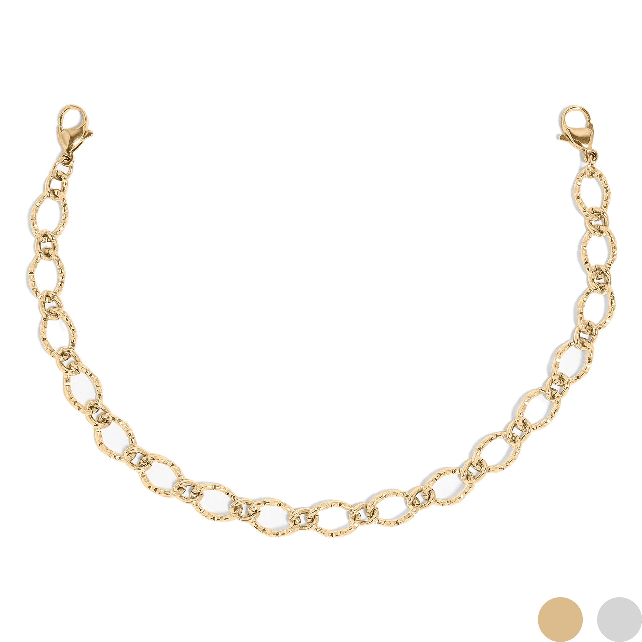 18K Gold PVD Stainless Steel Hammered Oval Trucker Hat Chain / CHN0041、mySite、dreamappss