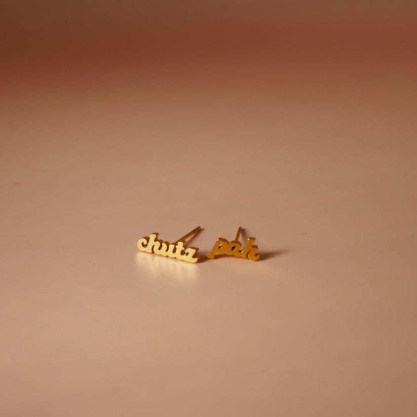 Chutzpah Yidderish Studs - Gold、mySite、topwebapps