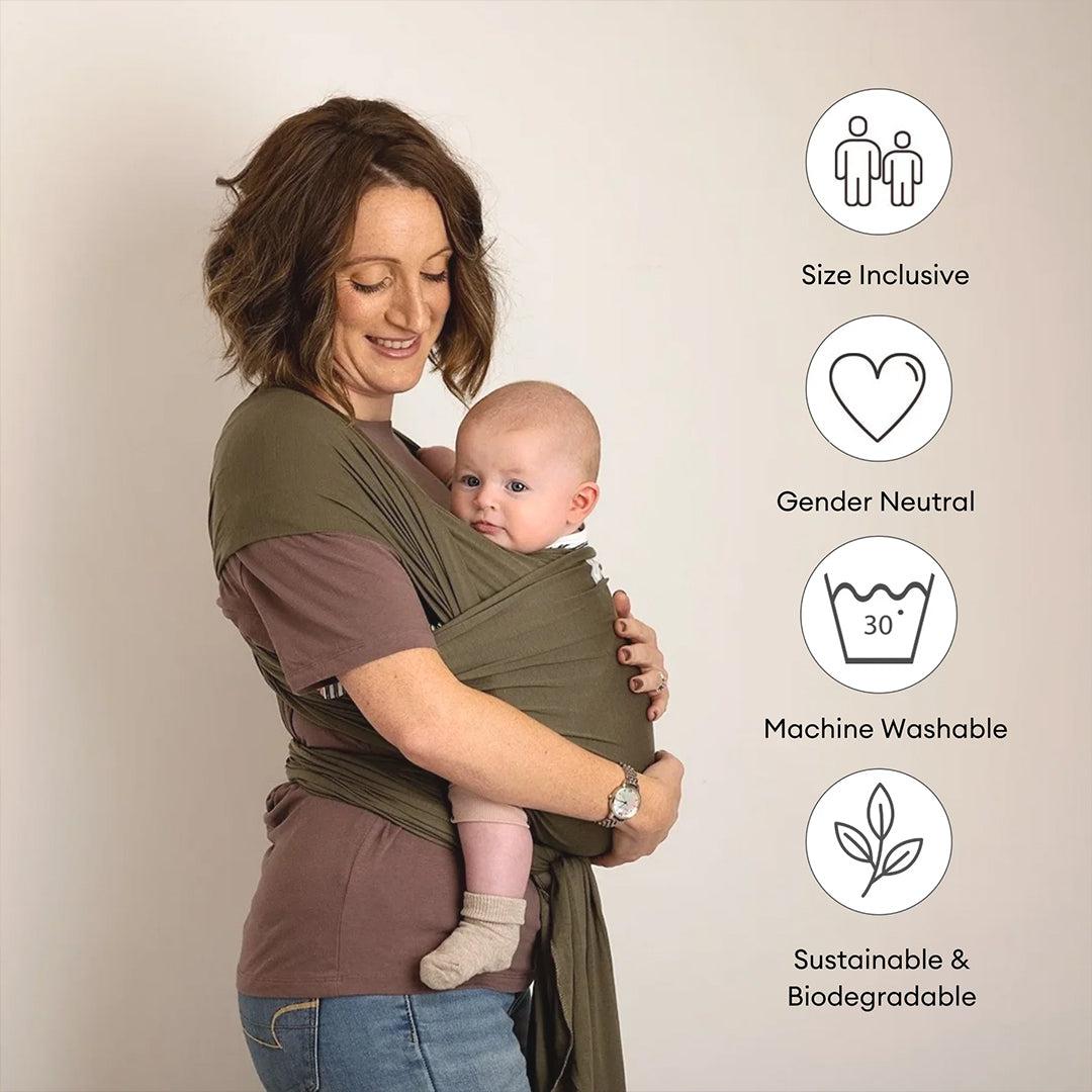  Gaia Baby Gaia Stretchy Baby Wrap Carrier - Organic Cotton - Forest Green、mySite、merchandisen