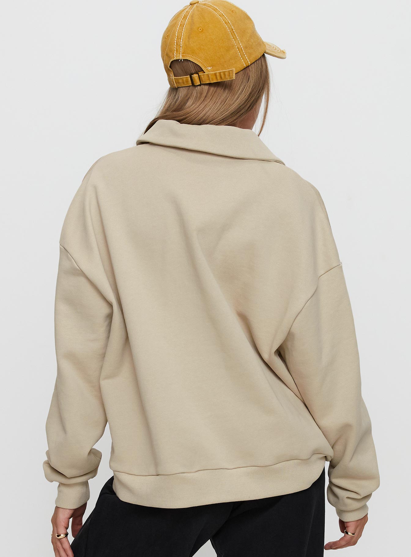 Back Around Collared Fleece Jumper Oat、mySite、solidvoid