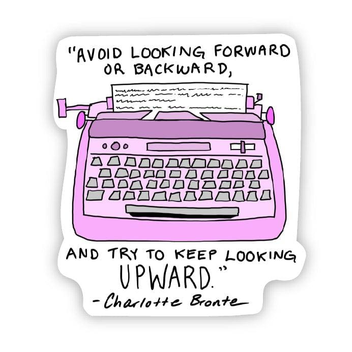  Avoid looking forward or backward pink typewriter (Charlotte Bronte Sticker)、mySite、elrpsem3k