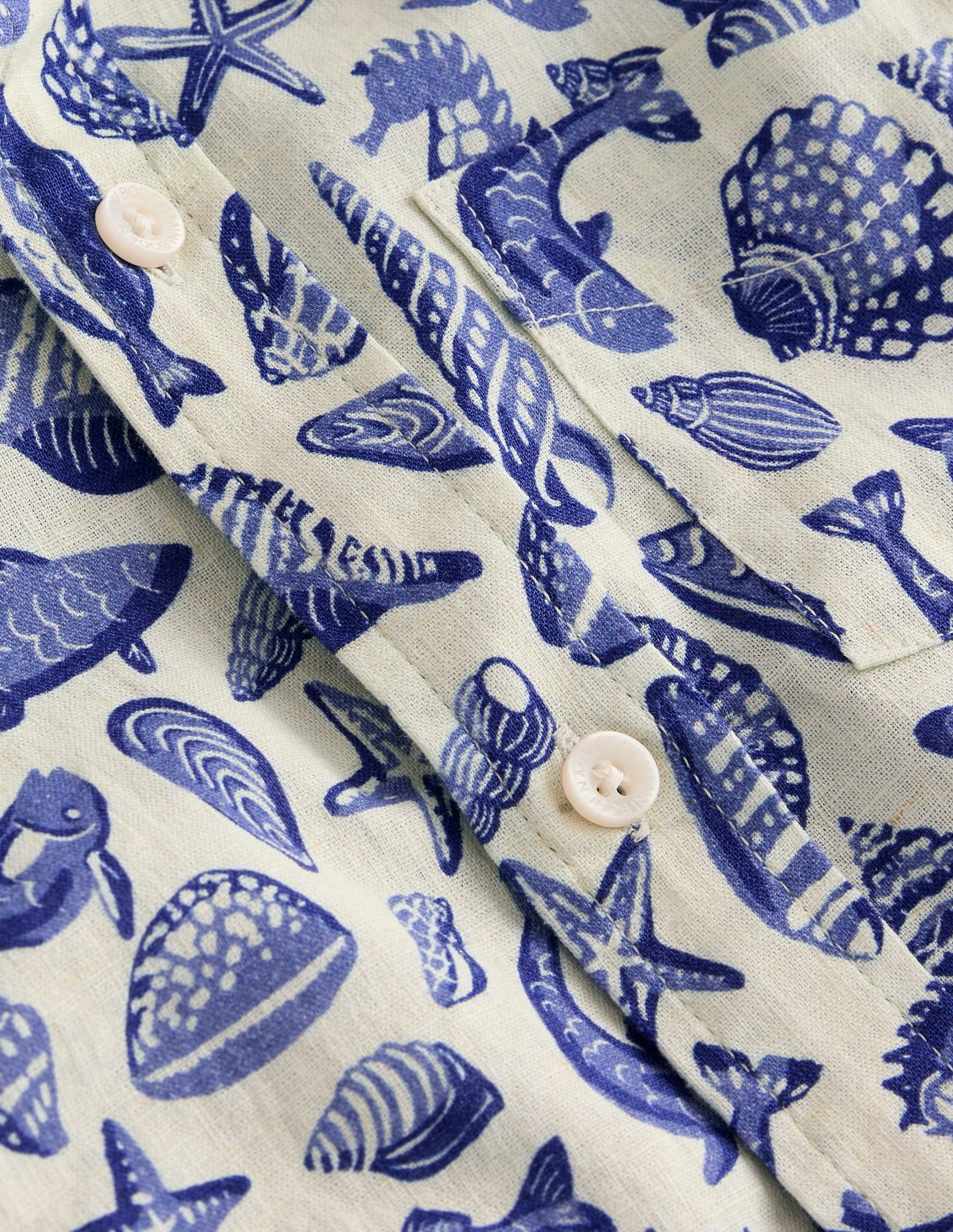  Cotton Linen Shirt-Sapphire Blue Seashore、mySite、ashleygrahame
