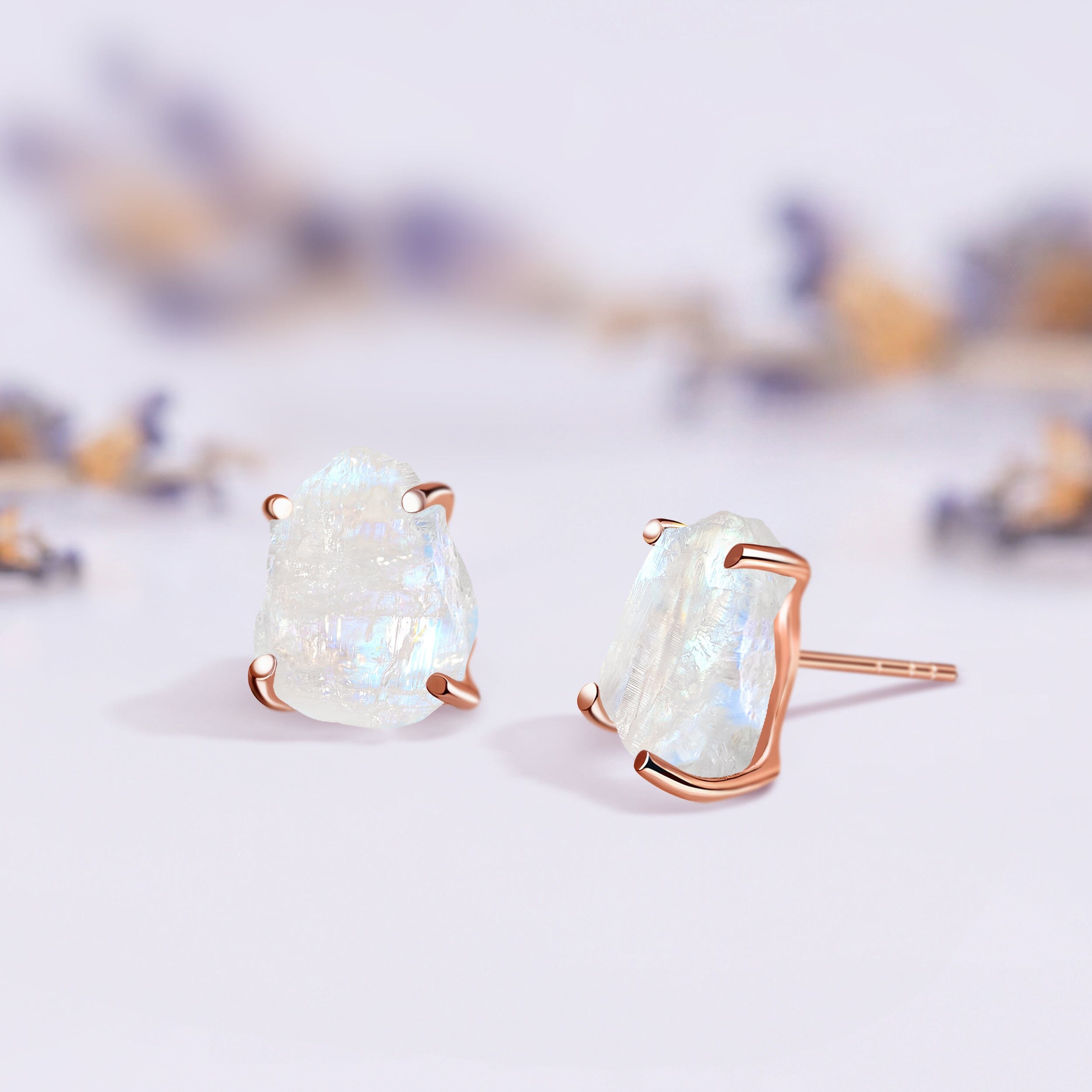 Raw Crystal Studs - Moonstone Studs、mySite、hinf8tx79