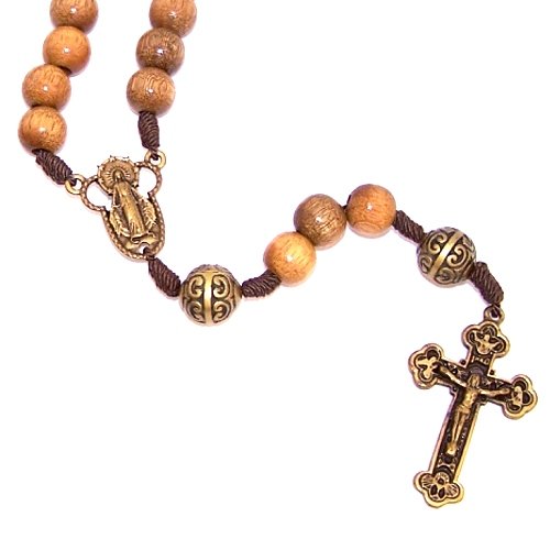 A Wooden Rosary with a Bronze tone center and a special Crucifix (10mm beads ...、mySite、topwebapps
