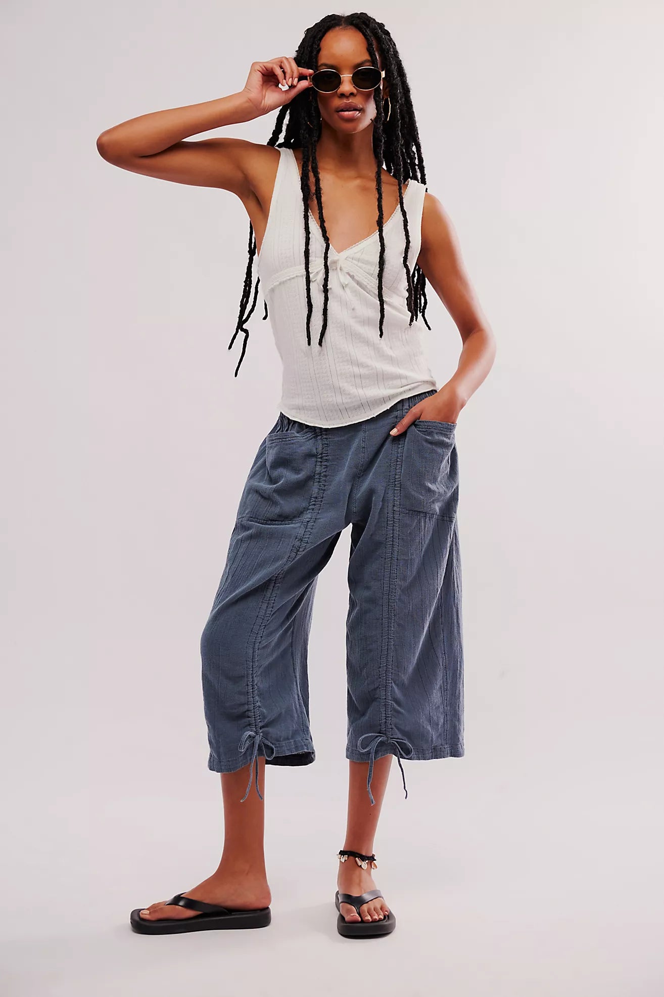 We The Free People Gianna Ruched Gaucho Pull On Pants、mySite、garagedoors4me