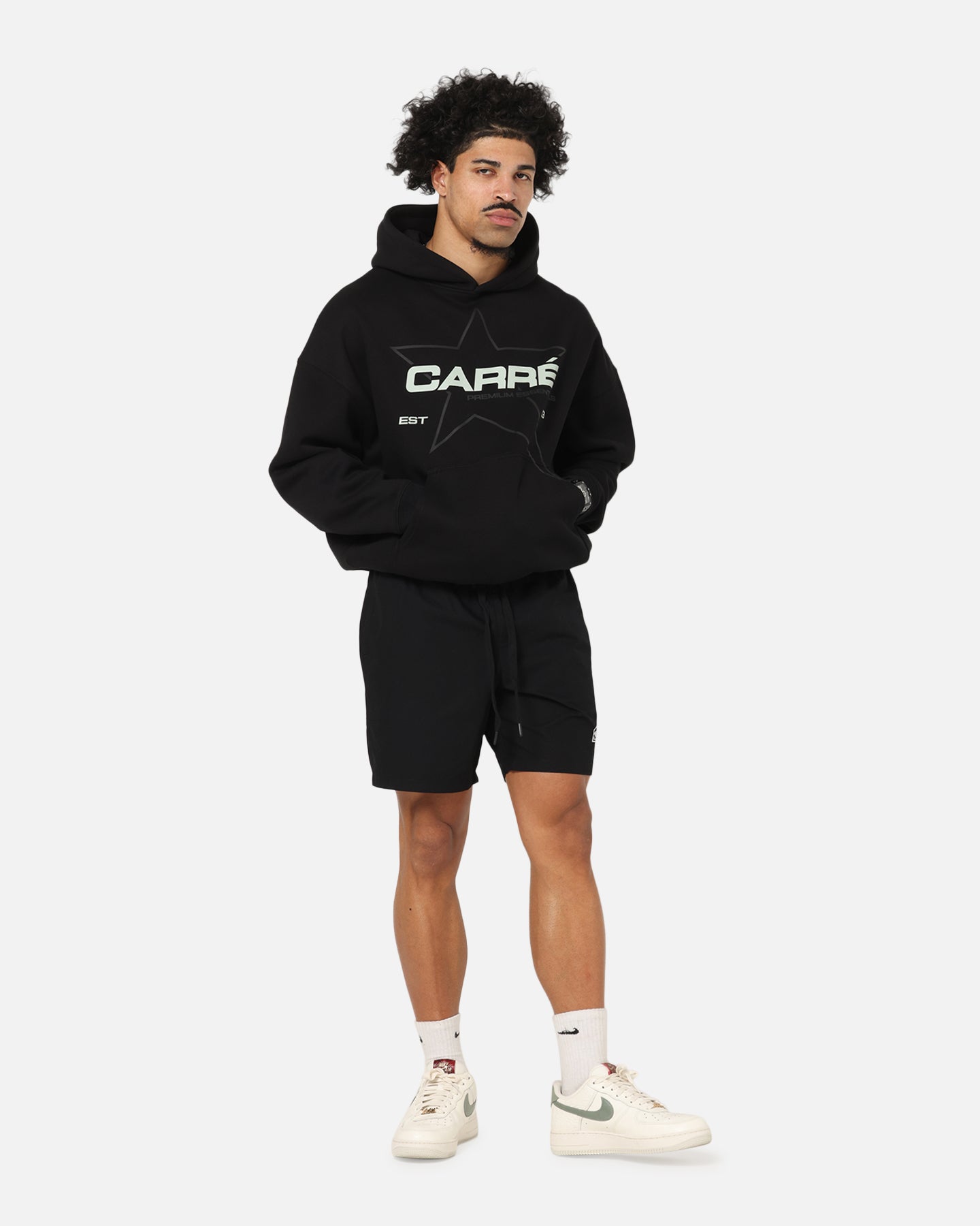 Carre Outlined Hoodie Black、mySite、zt4zffjzw