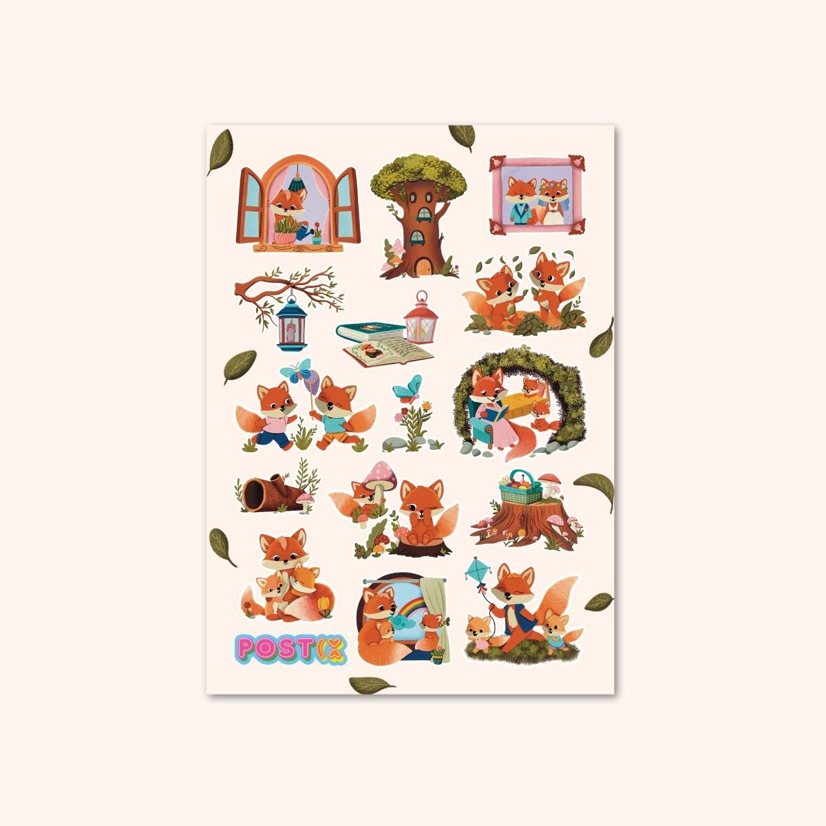  Fox Family Fun Sticker Sheet、mySite、ghnorth