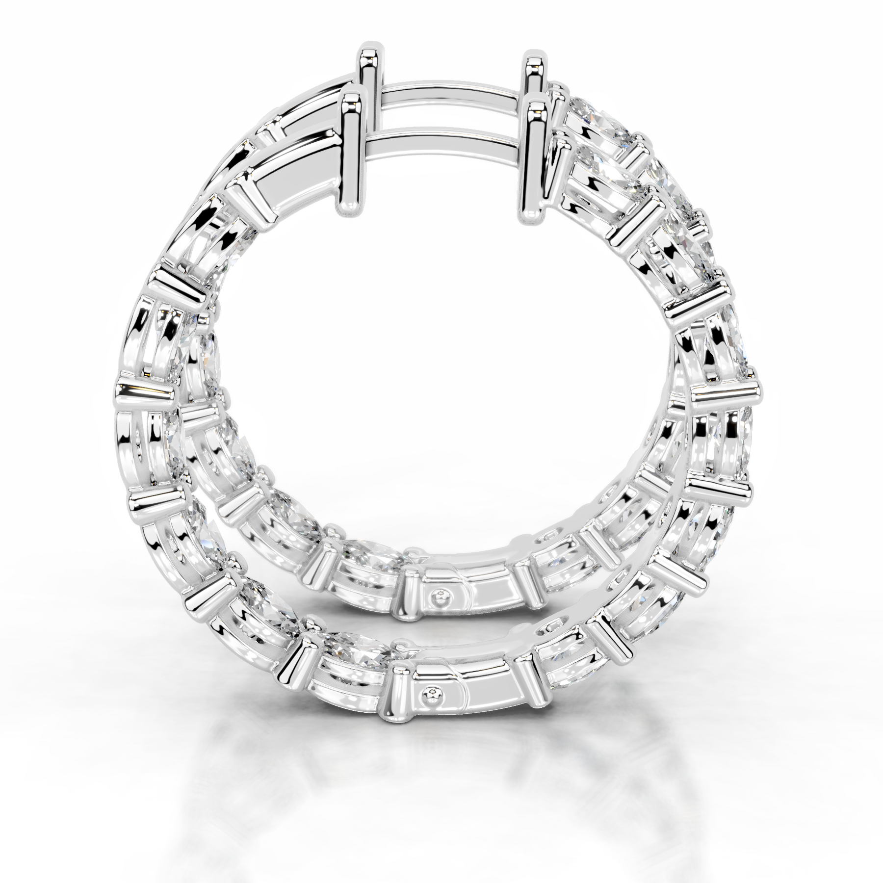 Daphne Lab Grown Diamond Hoop Earrings (4.30 Carat) -18K White Gold、mySite、hinf8tx79