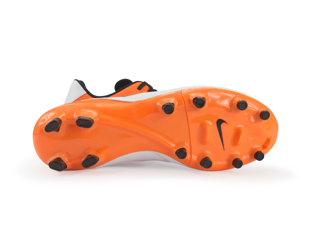 Nike Men's Tiempo Genio Leather FG White/Black/Total Orange、mySite、noshort