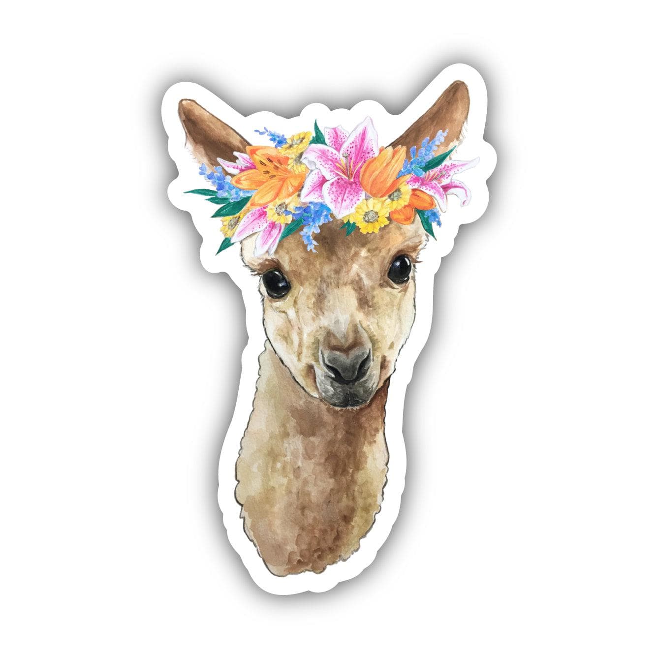  Alpaca With Flower Crown Sticker、mySite、ghnorth