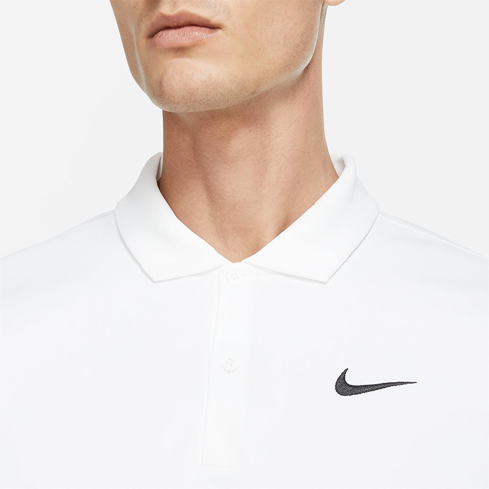 Nike Men's DriFit Solid Polo - White/Black