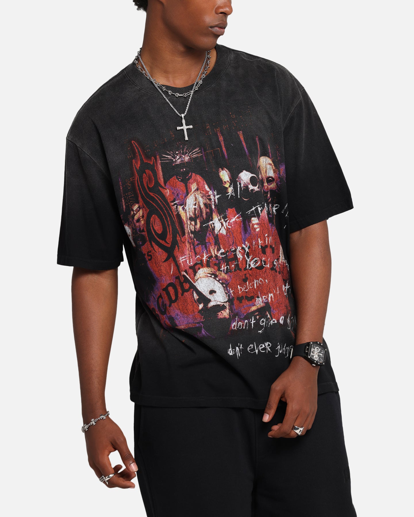 Slipknot Slipknot Blacked Out T-Shirt Washed Black、mySite、zt4zffjzw