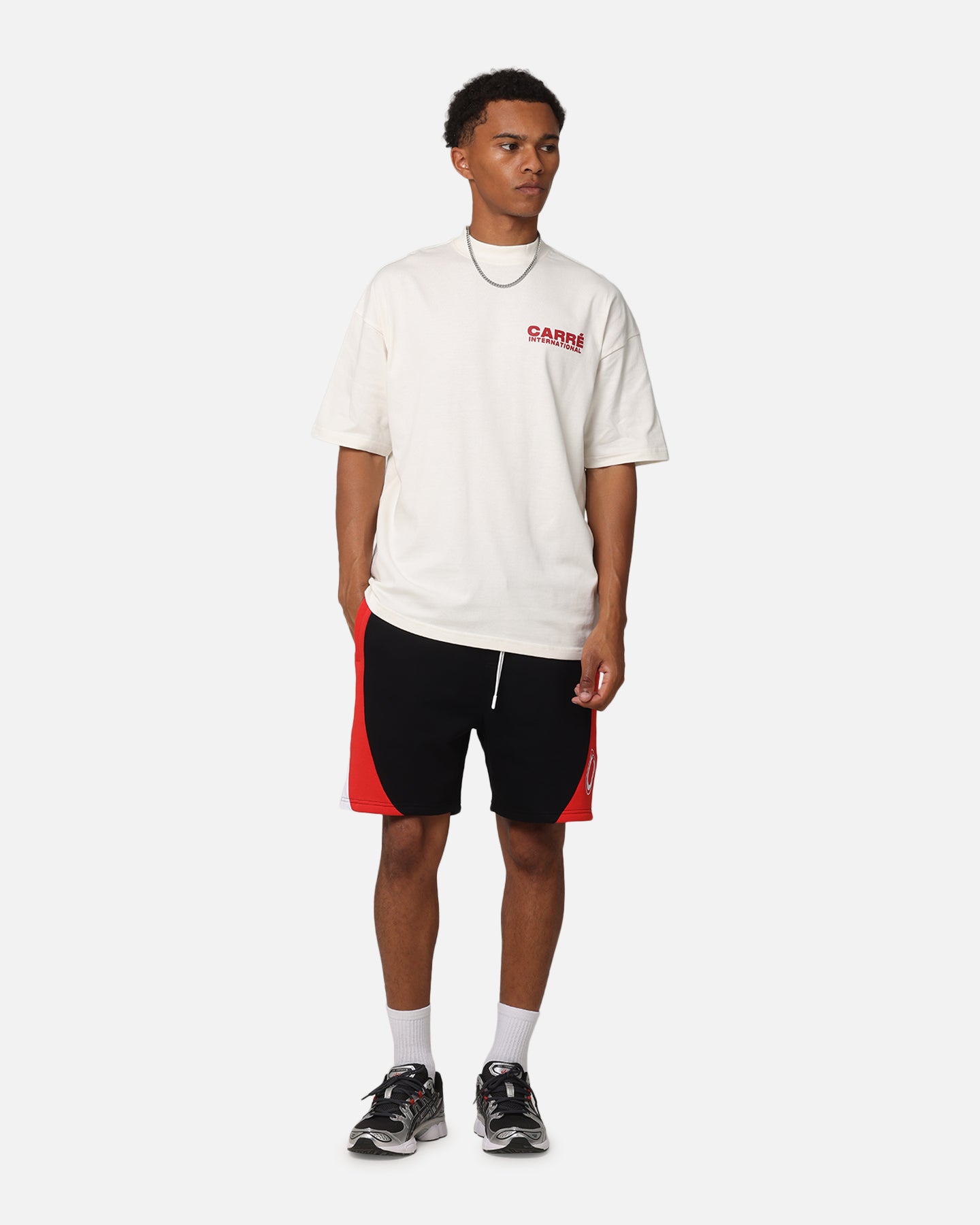 Carre C Star Panelled Shorts Black/Red、mySite、zt4zffjzw