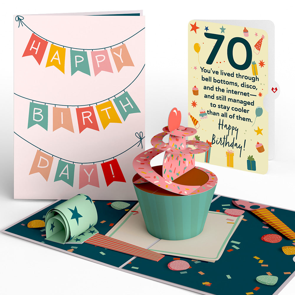 70th Birthday Cupcake Pop-Up Card and Sentiment Set、mySite、solidvoid