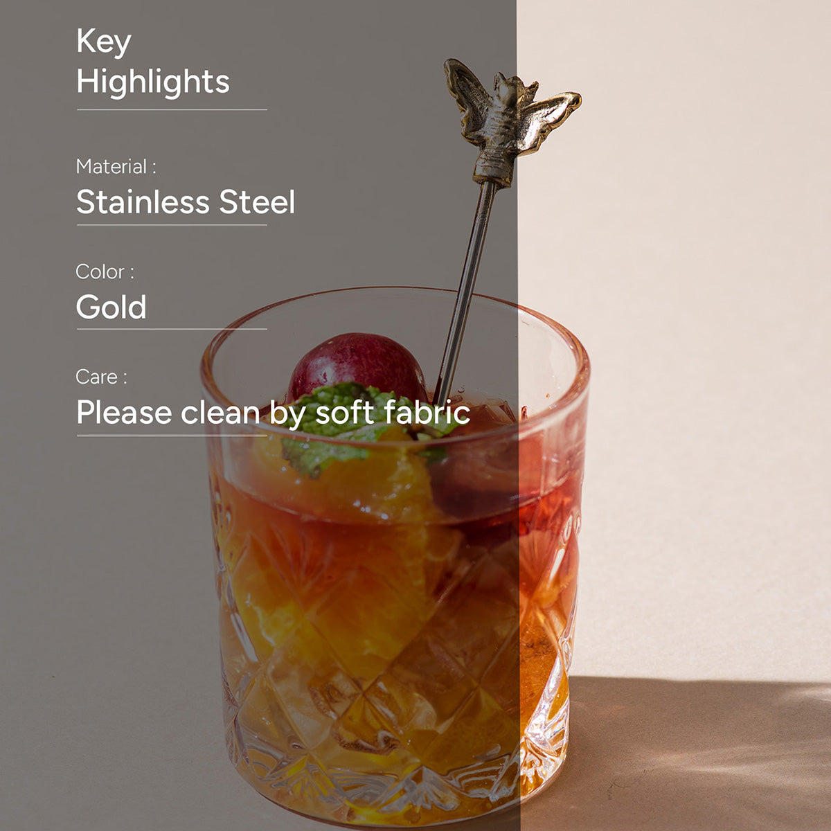 Stainless Steel Cocktail Picks | Horse Shape | Gold、mySite、camillekostekn