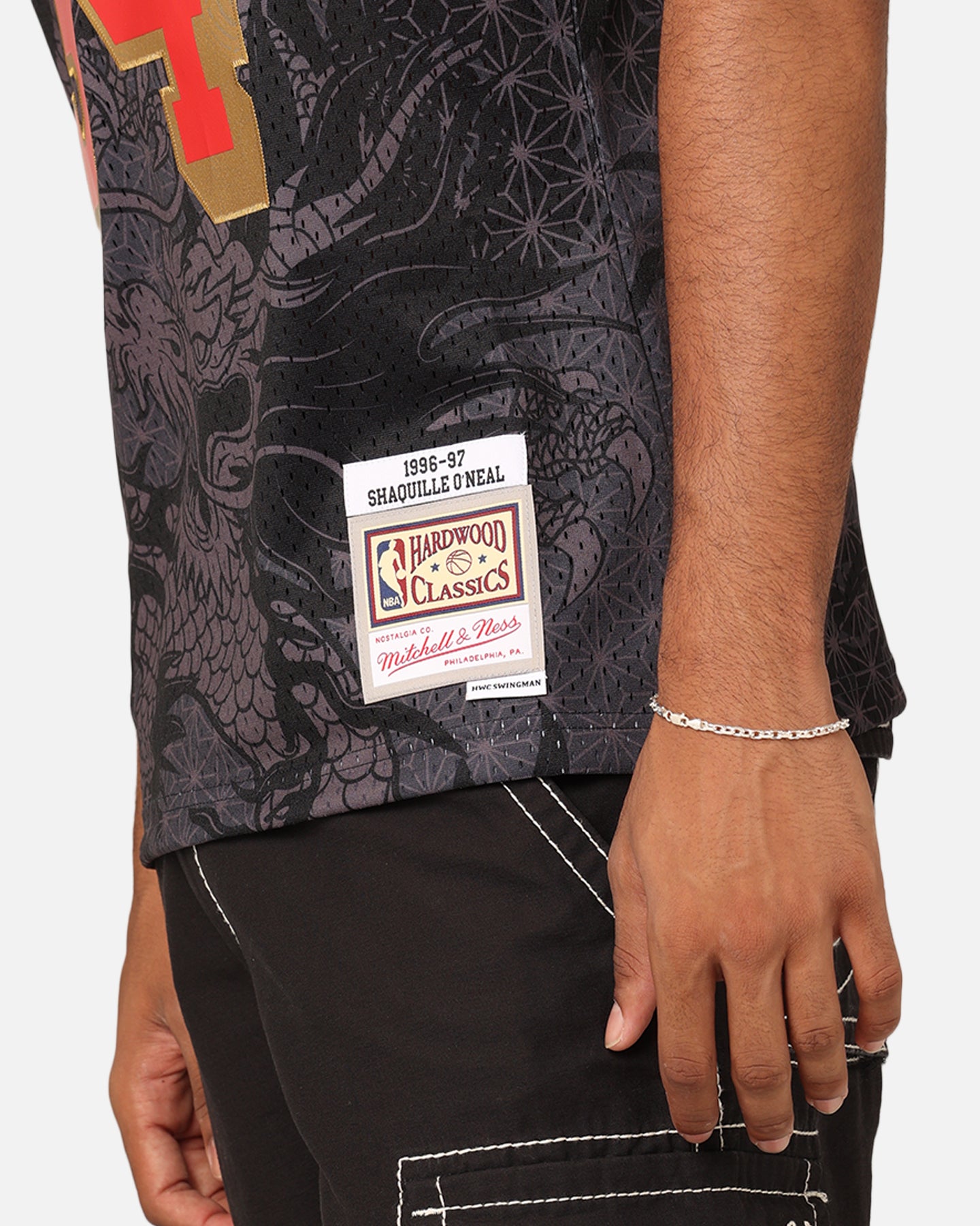 Mitchell & Ness Los Angeles Lakers Shaquille O'Neal '96-97 Year of the Dragon Swingman Jersey Black/Red、mySite、zt4zffjzw