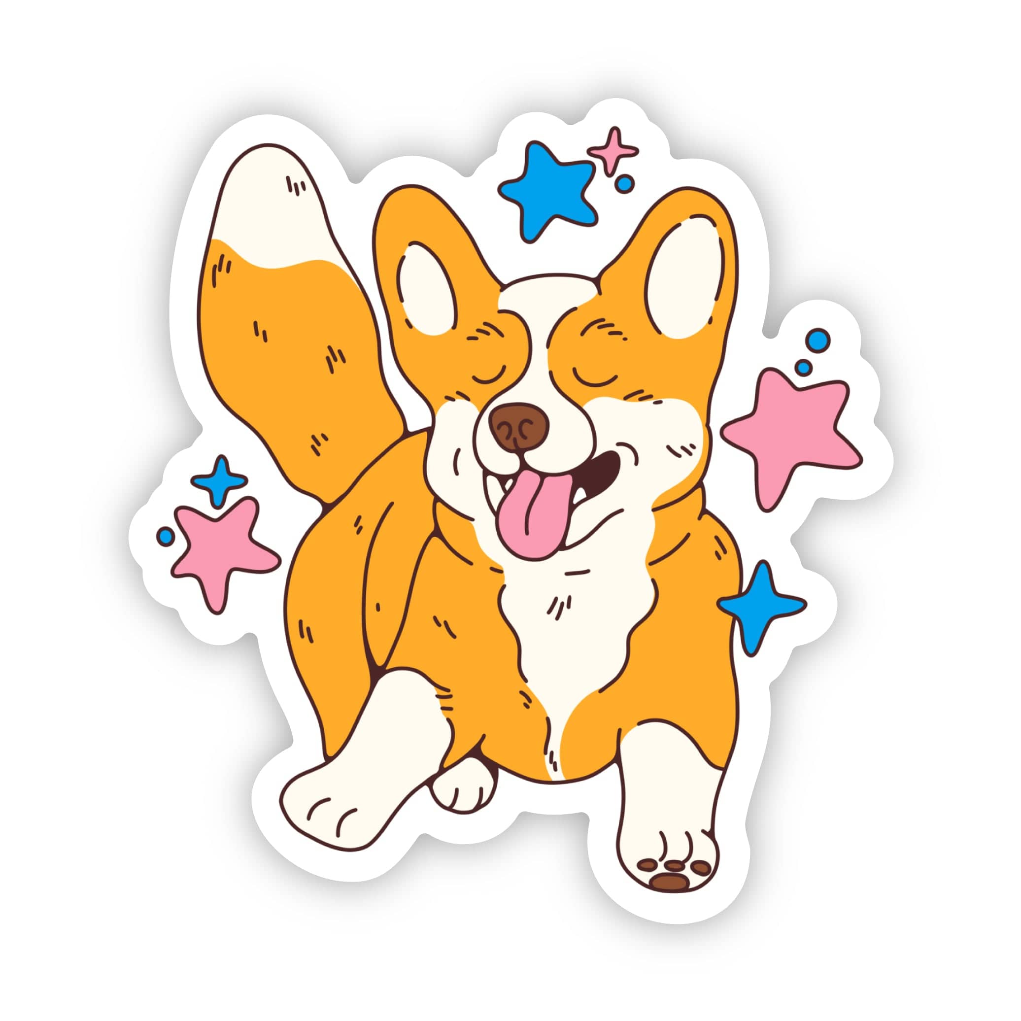  Happy Corgi Dog Sticker、mySite、elrpsem3k