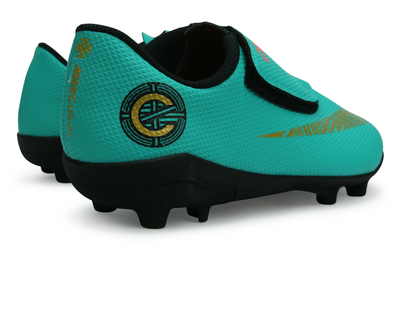 Nike Kids Mercurial Vapor 12 Club PS CR7 FG/MG Clear Jade/Black/Hyper Turquoise、mySite、noshort