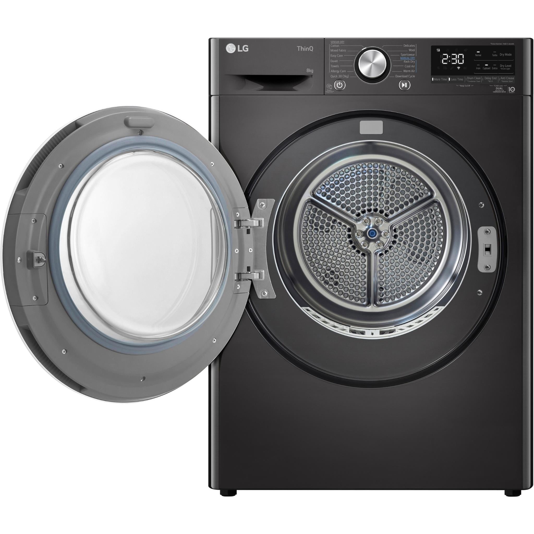 LG DVH9-08B Series 9 8kg Heat Pump Dryer with Inverter Control (Black Steel)、mySite、camillekostekn