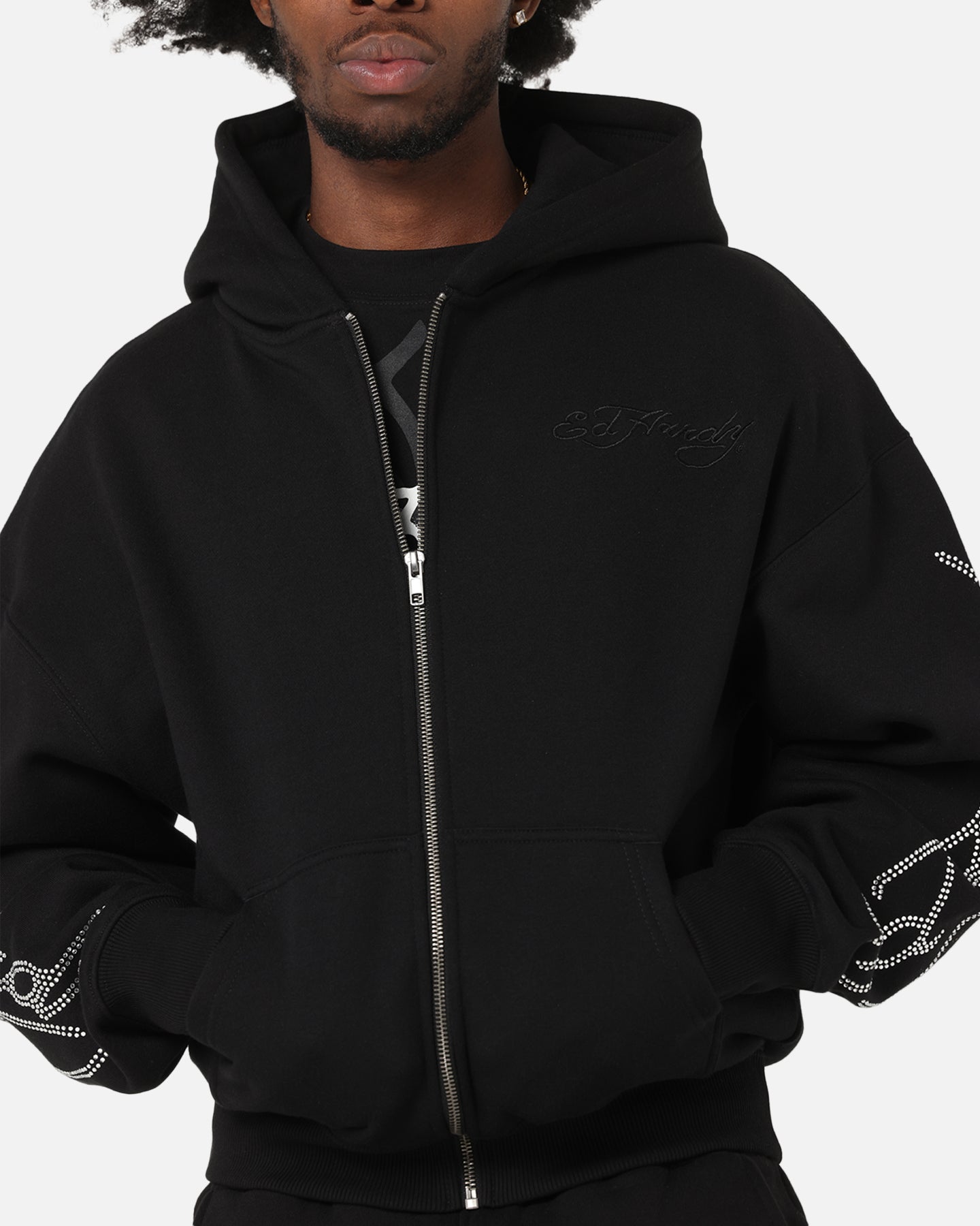 Ed Hardy Trinity Zip Hoodie Black、mySite、zt4zffjzw