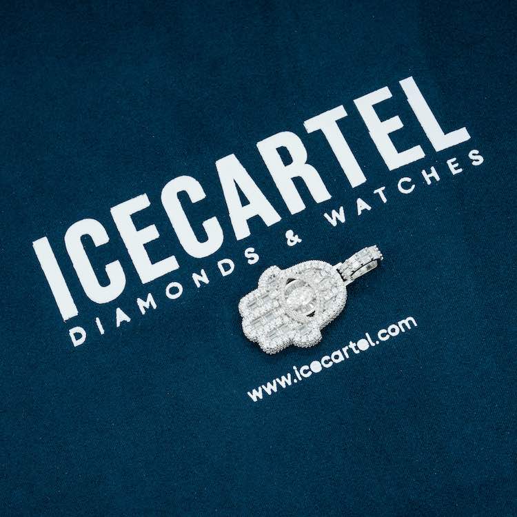 Moissanite Baguette Hamsa Hand Pendant 14K Gold、mySite、hinf8tx79