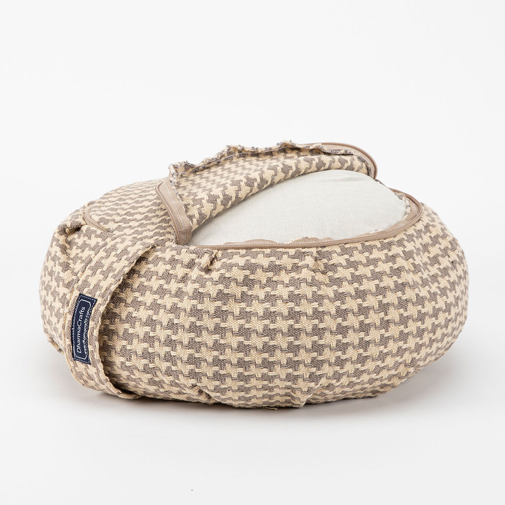 Houndstooth Beige Buckwheat Hull Zafu、mySite、topwebapps