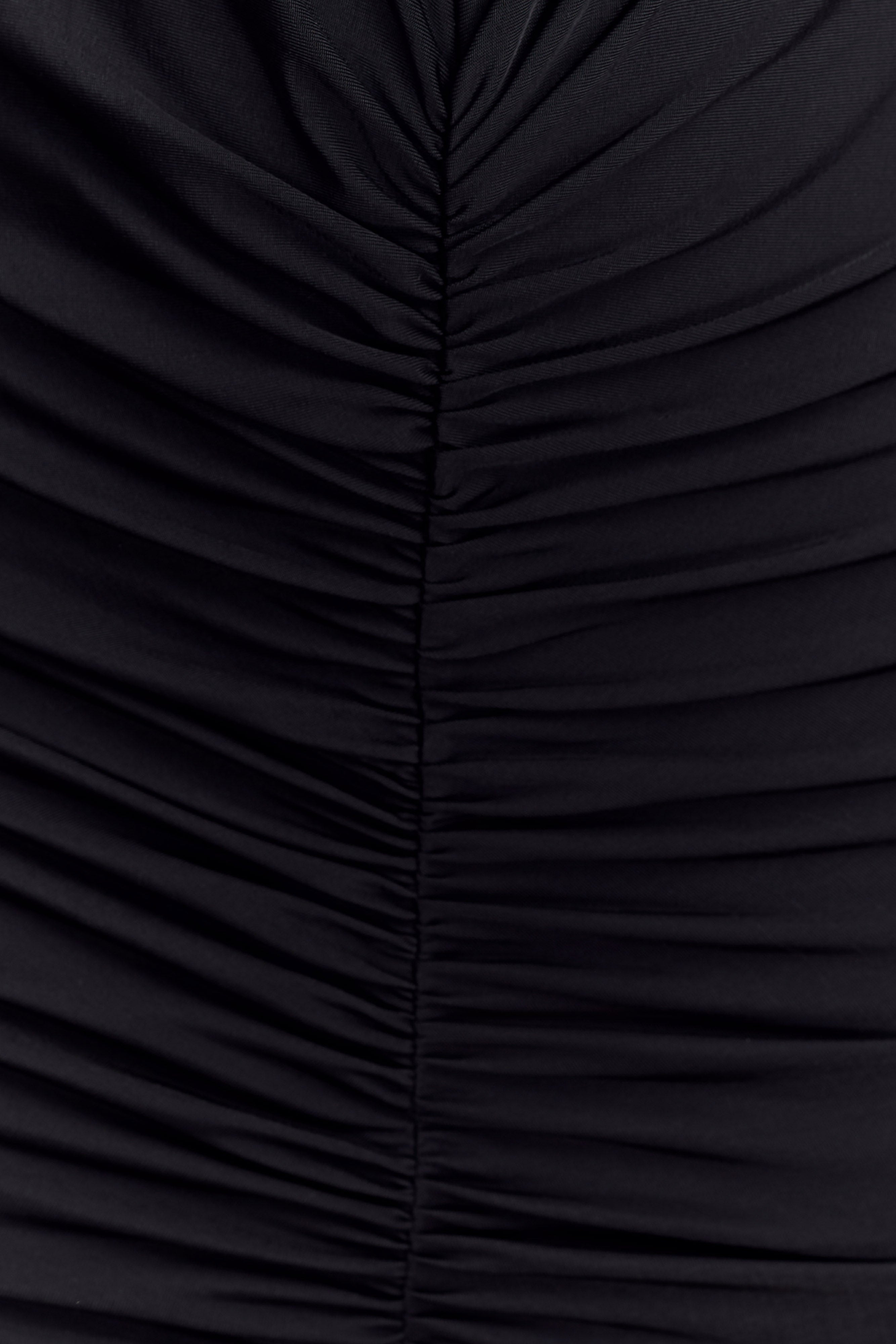 Louisa Long Sleeve Slinky Maxi Dress - Black、mySite、solidvoid