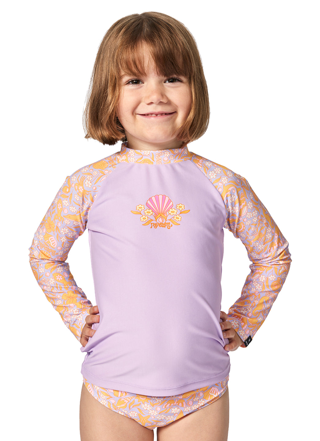 Rip Curl Girls' Rainbow Tide Long Sleeve Bikini Set (Toddler, Little Kid)、mySite、noshort