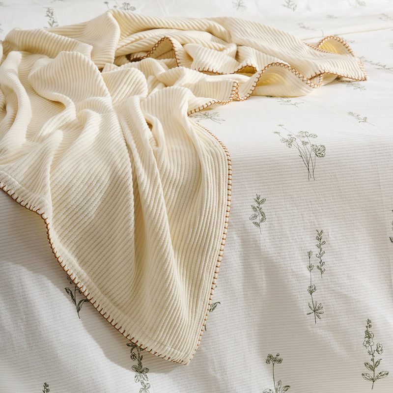 Cotton Bamboo Throw | Cord Rib | Cream Whip | Cinnamon、mySite、camillekostekn