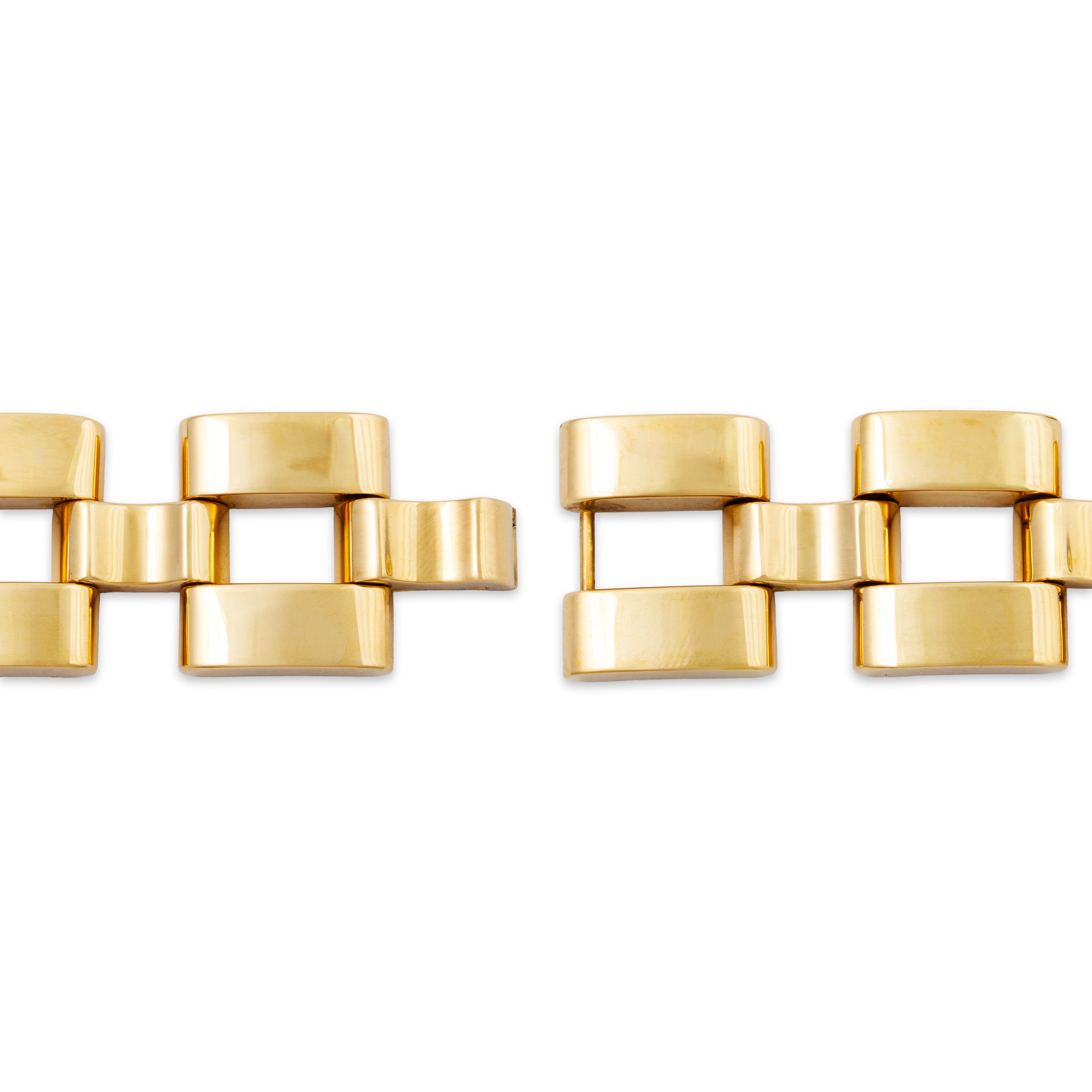 Vintage Oversized Tiffany & Co. 14k Yellow Gold Tank Link Bracelet 6.25、mySite、hinf8tx79